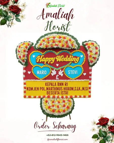 Papan Bunga Pernikahan Gantar
